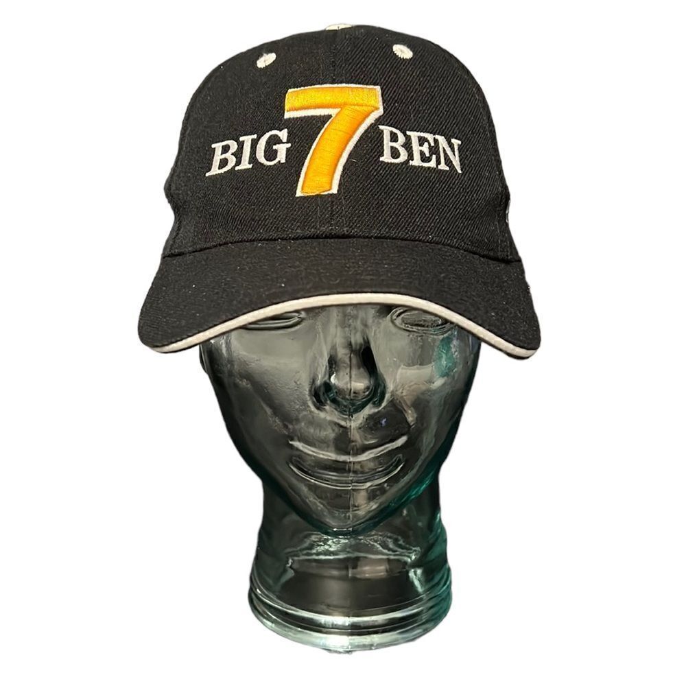 Pittsburgh Steelers Hat Men's One Size Big Ben Black #7 Acrylic Adjustable NFL